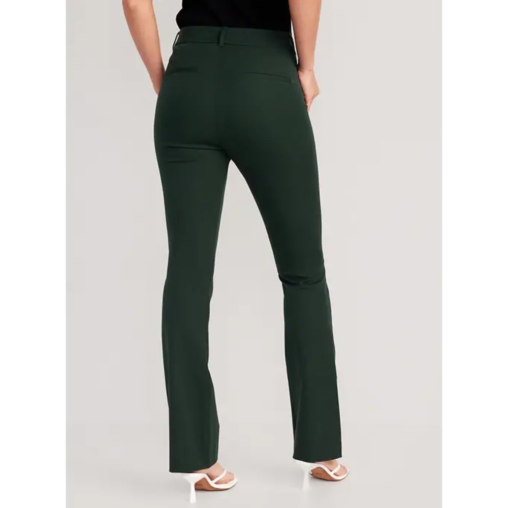 Old Navy High Rise Pixel Flare Dark Green Secret Smooth Pockets Size 0 Petite
